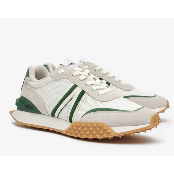Lacoste Men's L Spin‎ Deluxe Sneakers white with green trim size 9.5